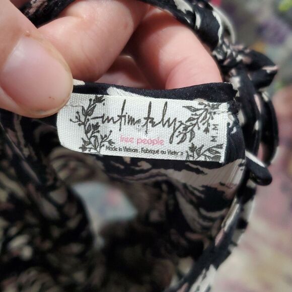 Free People Hang on Halter Printed Slip Dress Size M - Picture 9 of 11